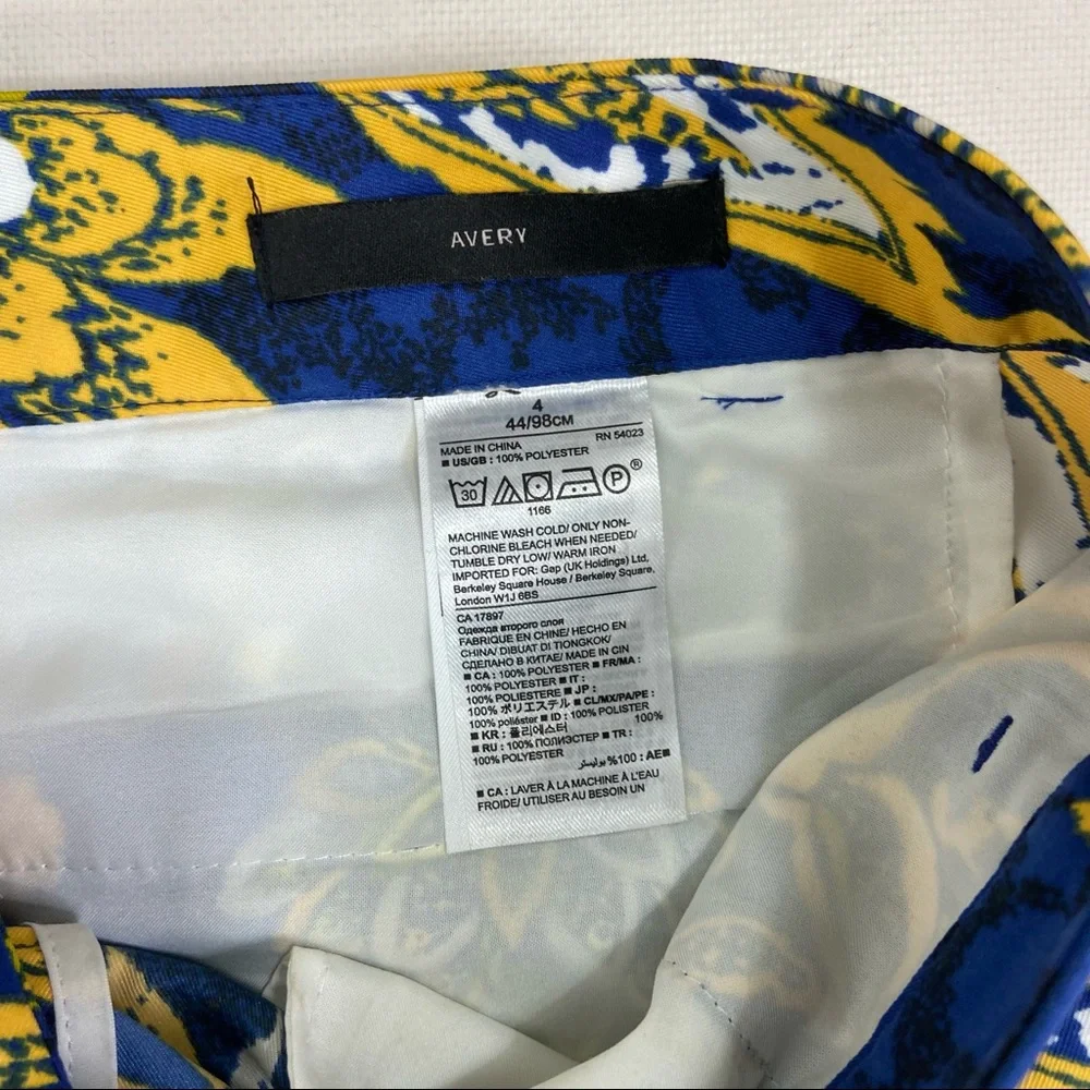 Banana Republic Avery lightweight blue floral paisley pants. - Picture 7 of 10